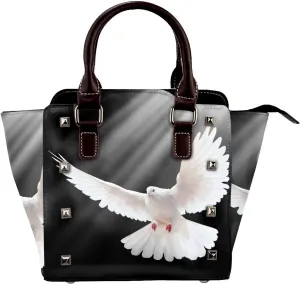 Peace Bird Flying Women Leather Rivet Shoulder Bag Fashion Mini Handbags Satchel Purse Crossbody Bag