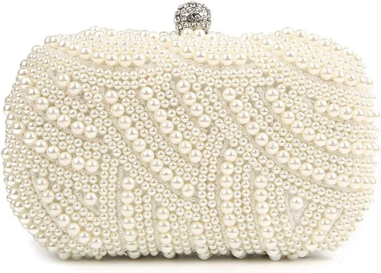 Pearl Clutch Pearl Clutch Bags Women Purse Ladies white Hand Bags Evening Bags for Party Wedding black Shoulder Bag