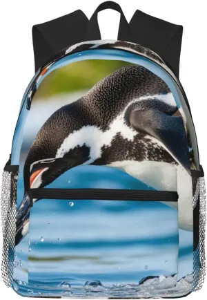 Penguin Print Lightweight and Fashionable,Backpack,Lightweight Laptop Bag,Casual,High School College