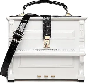 Piano Shaped Purse Handbag Women Crossbody Shoulder Bag Acrylic Unique Novelty Box Shaped Piano Purse Top Handle Clutch Bag