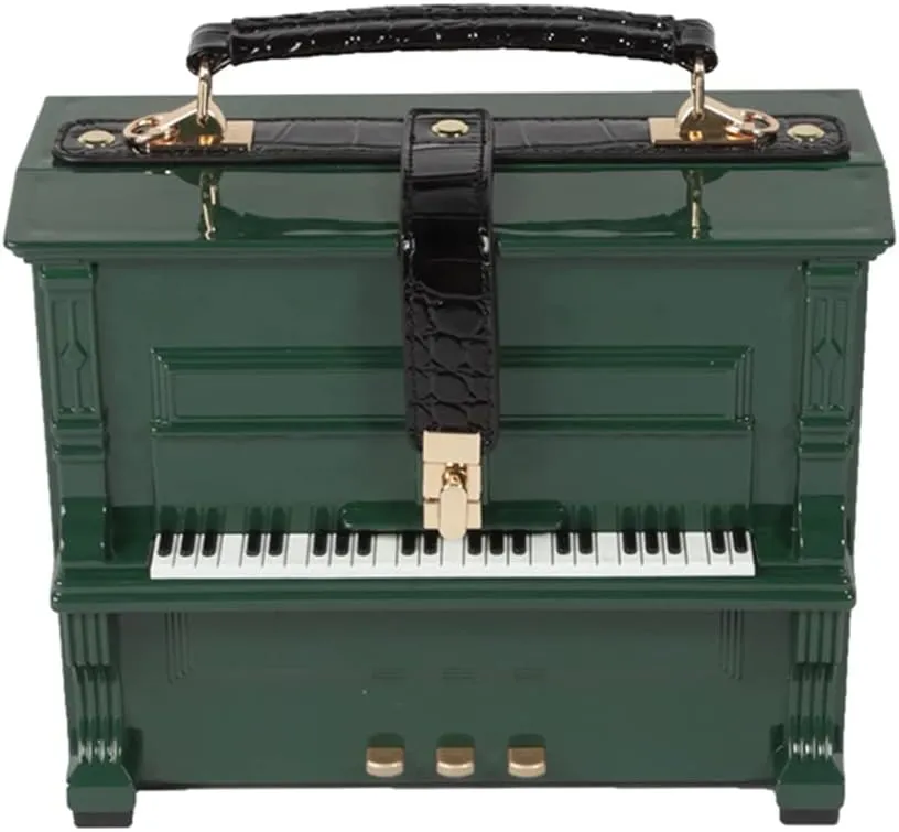 Piano Shaped Purse Handbag Women Crossbody Shoulder Bag Acrylic Unique Novelty Box Shaped Piano Purse Top Handle Clutch Bag