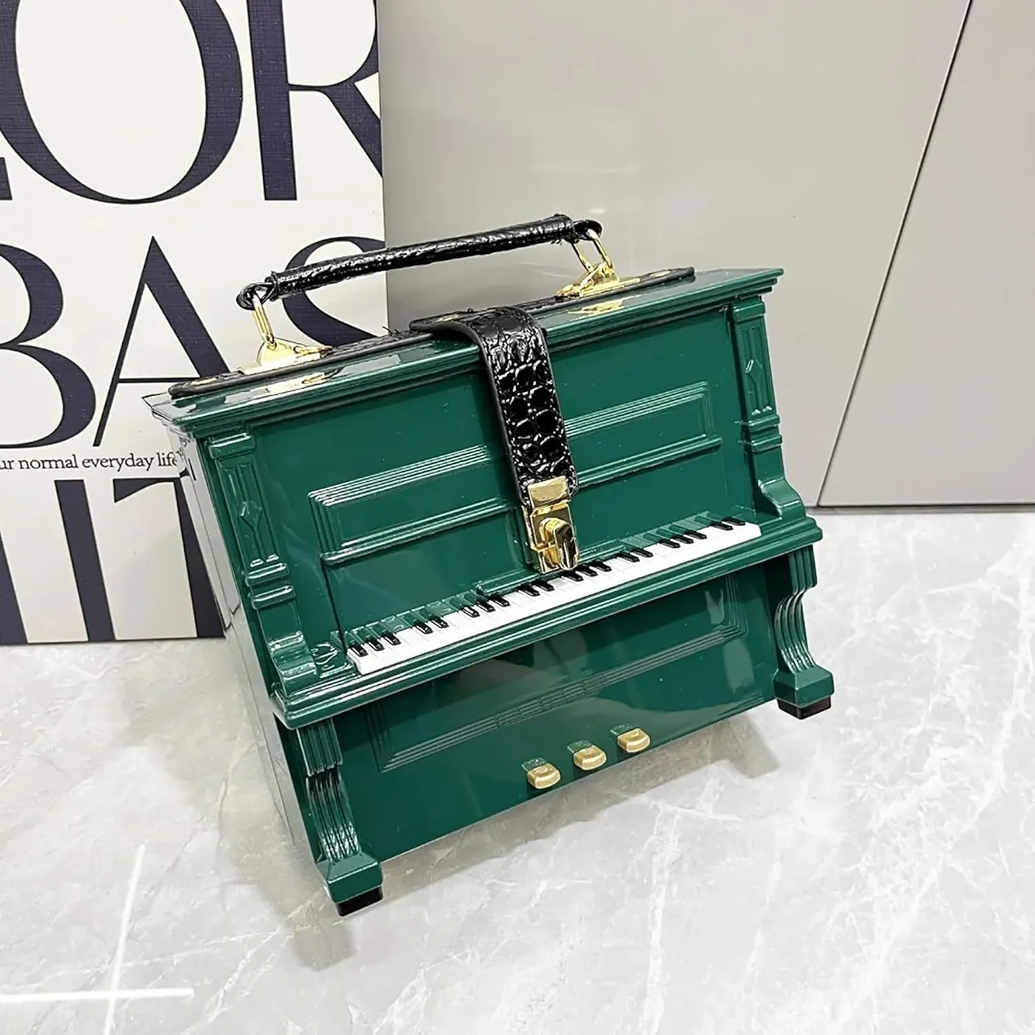 Piano Shaped Purse Handbag Women Crossbody Shoulder Bag Acrylic Unique Novelty Box Shaped Piano Purse Top Handle Clutch Bag