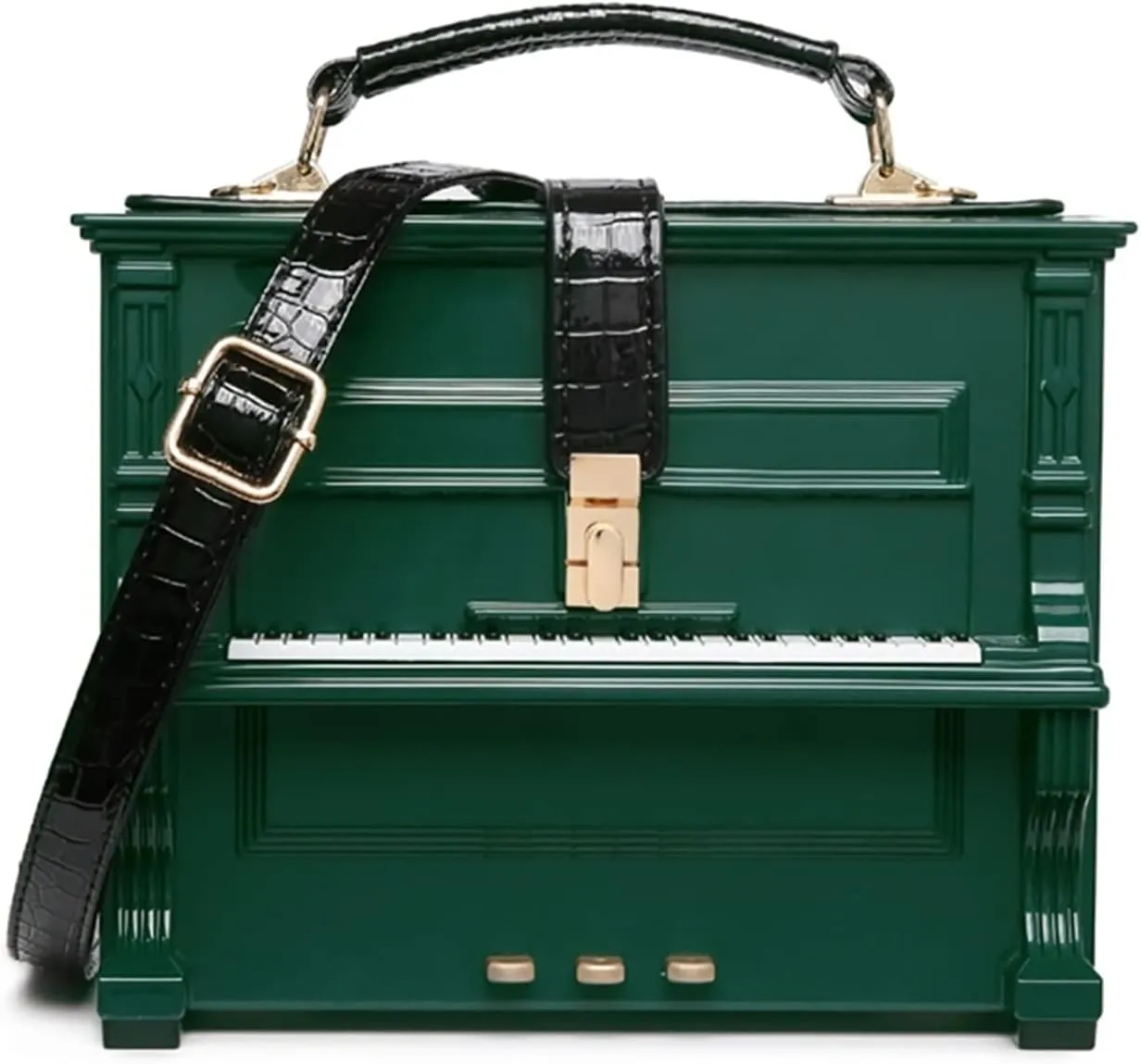 Piano Shaped Purse Handbag Women Crossbody Shoulder Bag Acrylic Unique Novelty Box Shaped Piano Purse Top Handle Clutch Bag