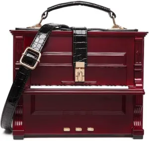 Piano Shaped Purse Handbag Women Crossbody Shoulder Bag Acrylic Unique Novelty Box Shaped Piano Purse Top Handle Clutch Bag