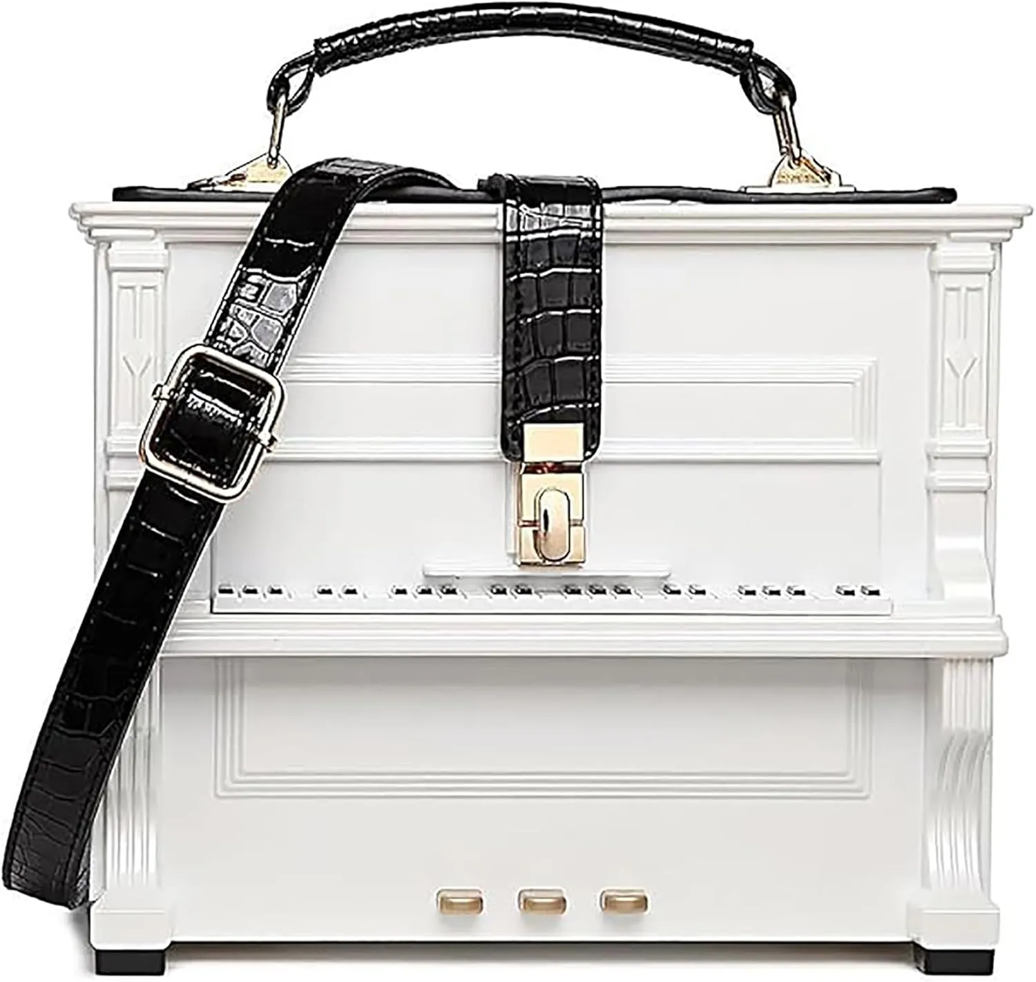 Piano Shaped Purse Handbag Women Crossbody Shoulder Bag Acrylic Unique Novelty Box Shaped Piano Purse Top Handle Clutch Bag
