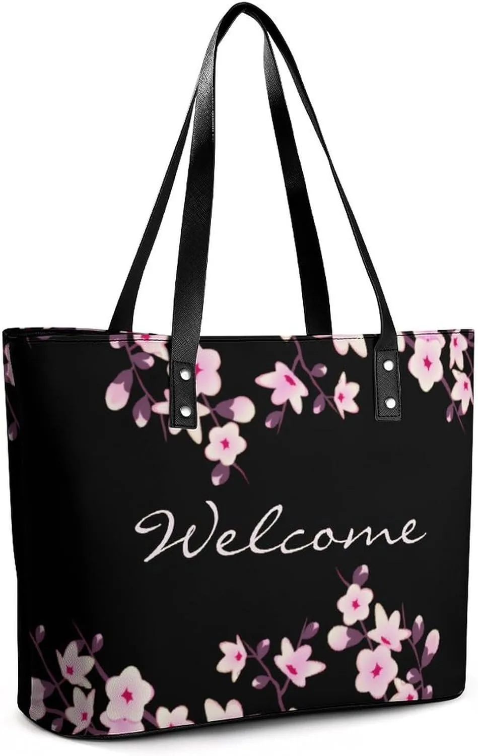 Pink Witch Gothic Pattern A Leather Handbag with Large Capacity And Portability