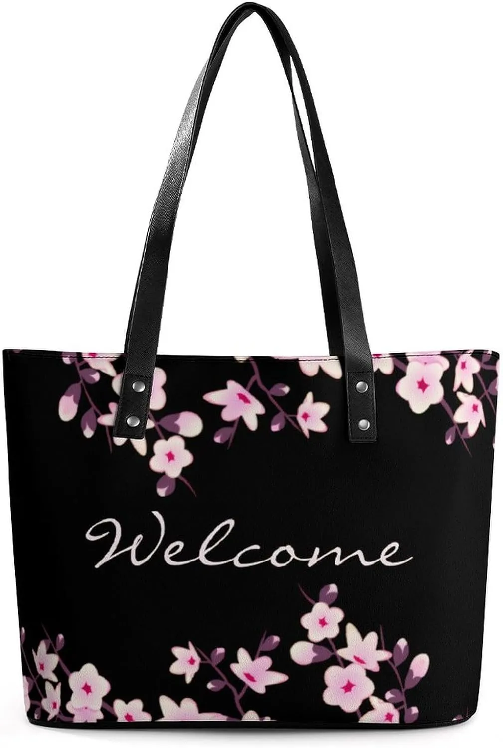 Pink Witch Gothic Pattern A Leather Handbag with Large Capacity And Portability