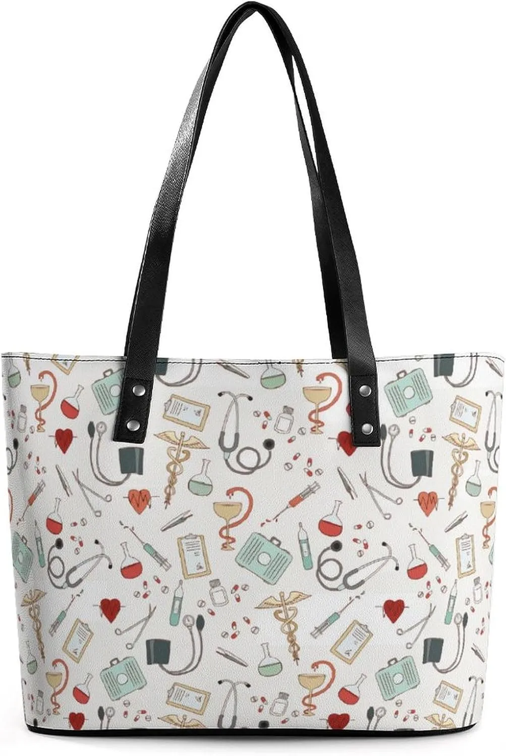 Pink Witch Gothic Pattern A Leather Handbag with Large Capacity And Portability