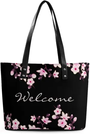 Pink Witch Gothic Pattern A Leather Handbag with Large Capacity And Portability