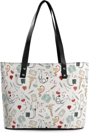 Pink Witch Gothic Pattern A Leather Handbag with Large Capacity And Portability