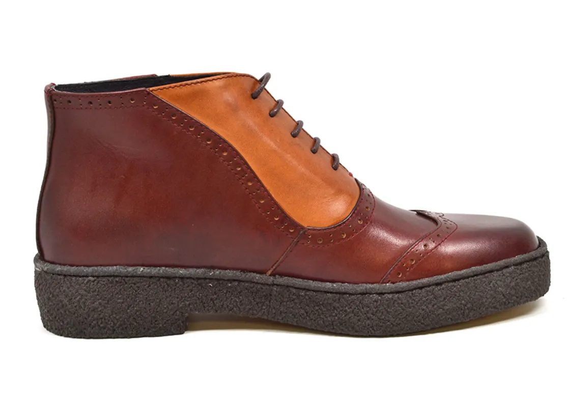 Playboy Wingtips Two Tone Oxblood-Tan