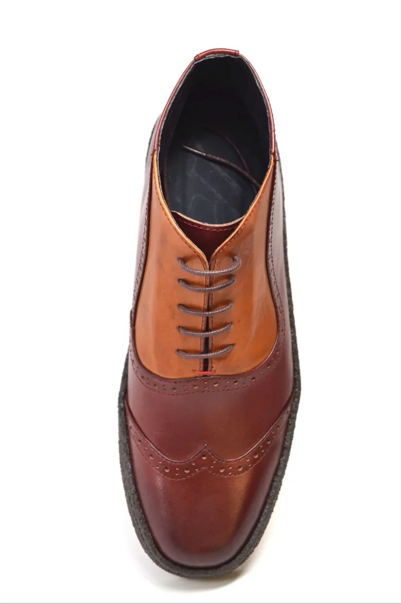 Playboy Wingtips Two Tone Oxblood-Tan