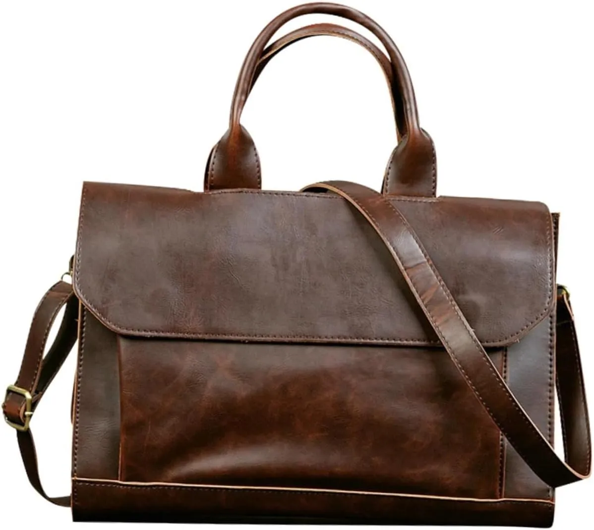 Pu Leather Oxford Business Briefcase Men's Satchel Crossbody Portfolio Bag