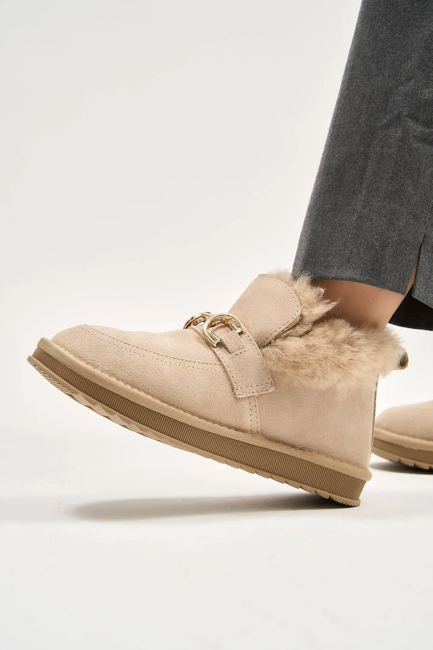 Puff Buckle Beige