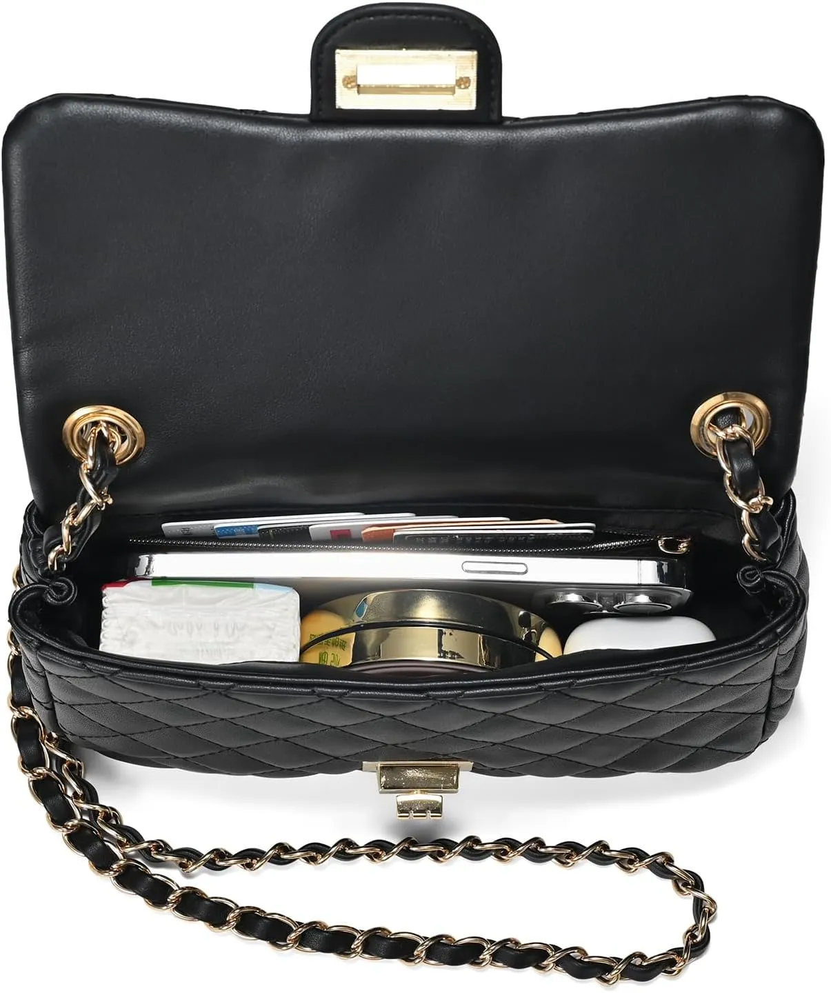 Quilted Crossbody Bags for Women, Small Soft Shoulder Handbags, Ladies Mini Vegan Leather Clutch Purses