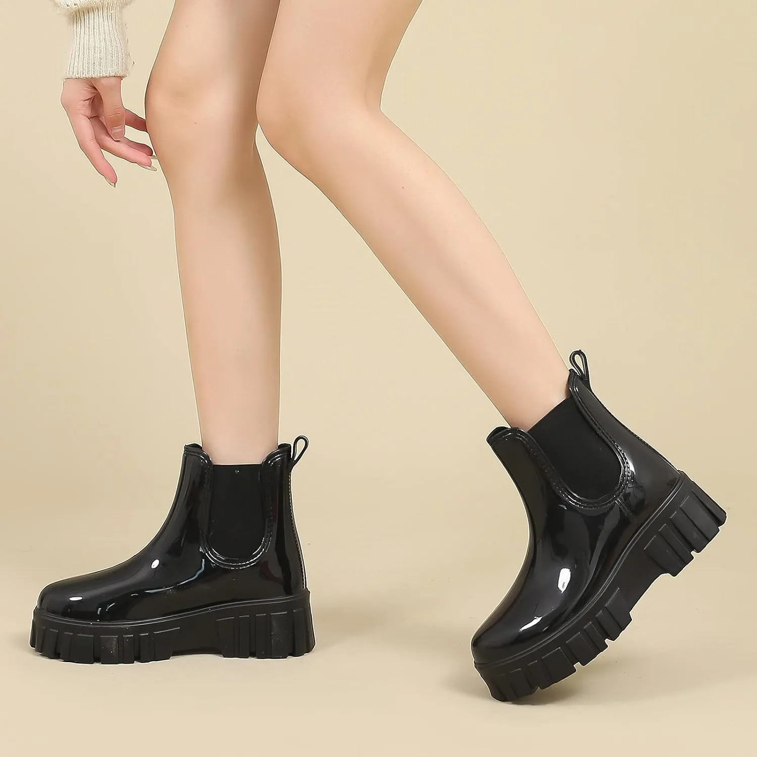 Rain Boots for Women Waterproof Short Boots Platform Ankle Booties Rubber Rain Boots Fishing Boots For Men