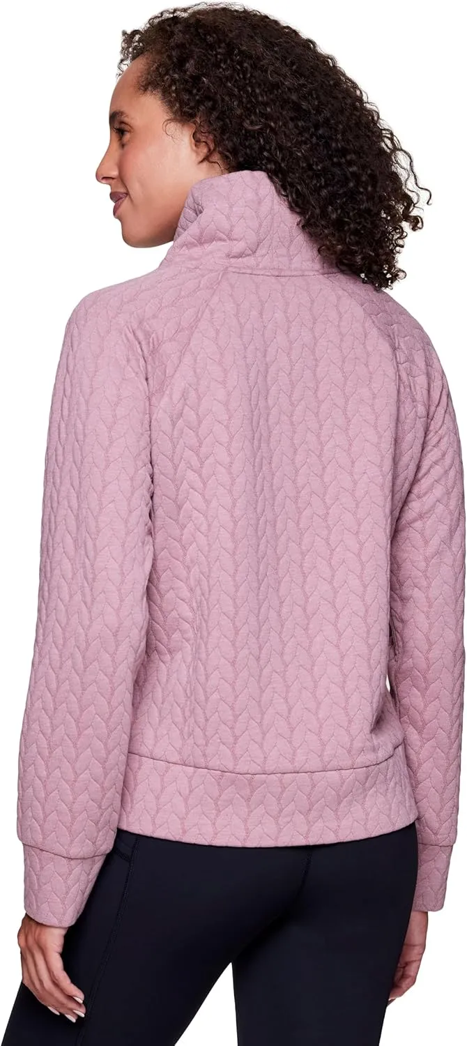 RBX Active Women's Ultra Soft Quilted Cowl Neck Pullover Sweatshirt