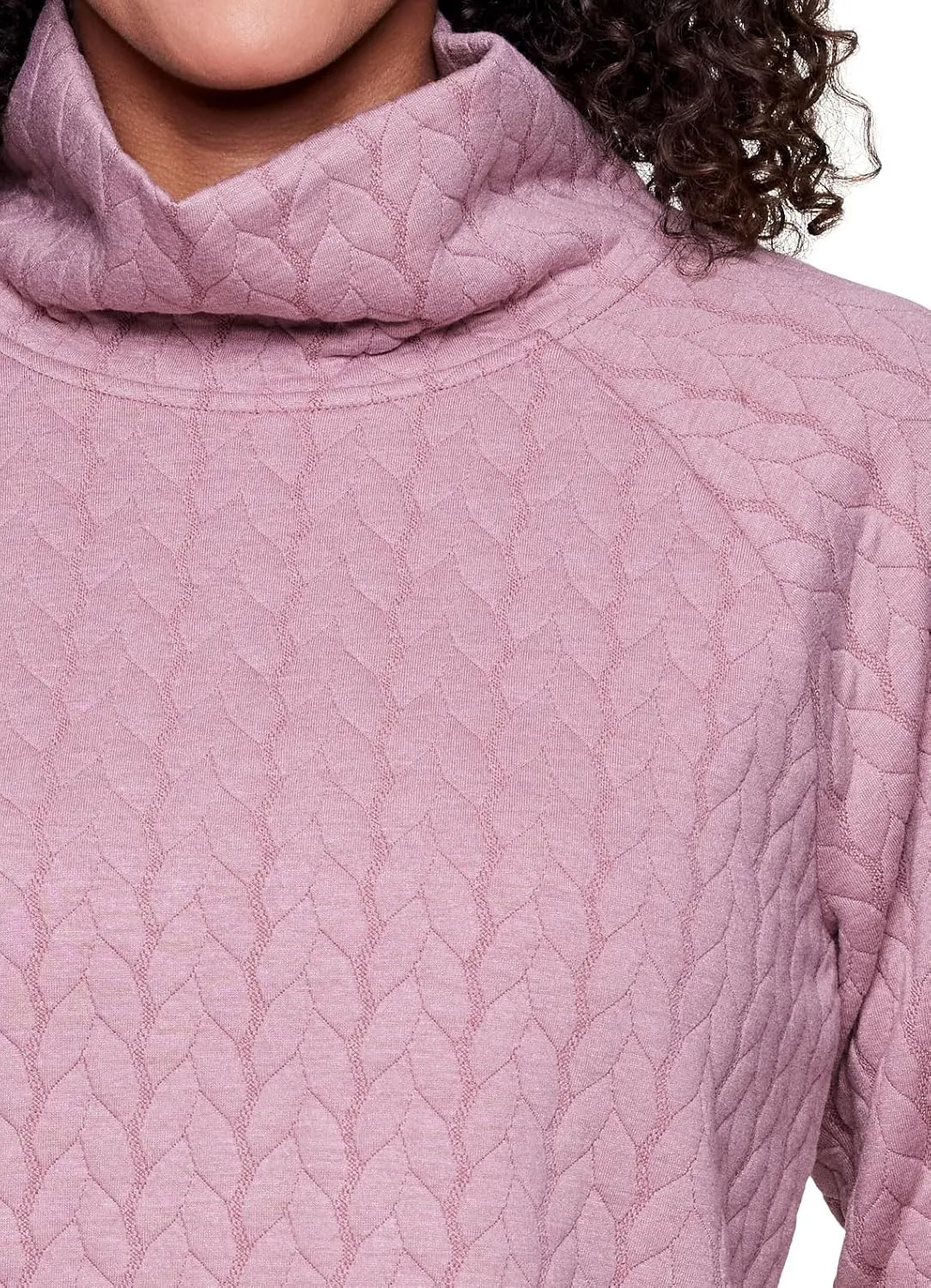 RBX Active Women's Ultra Soft Quilted Cowl Neck Pullover Sweatshirt