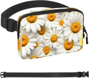 Real Little Daisy Fanny Packs for Women Men, Crossbody Belt Bag with Zipper Pockets,Waterproof Waist Packs with Adjustable Strap for Workout Running Traveling Hiking