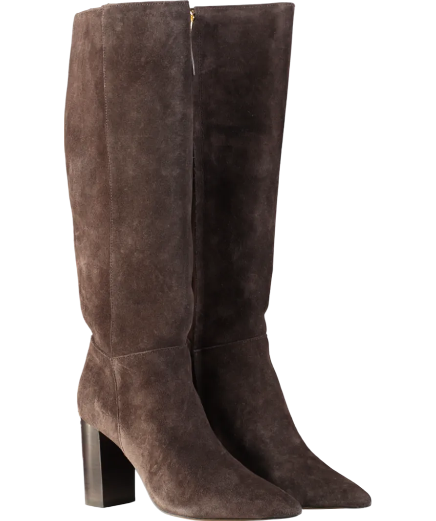 REISS Brown Bianca Block Heeled Knee Boot UK 5 EU 38 
