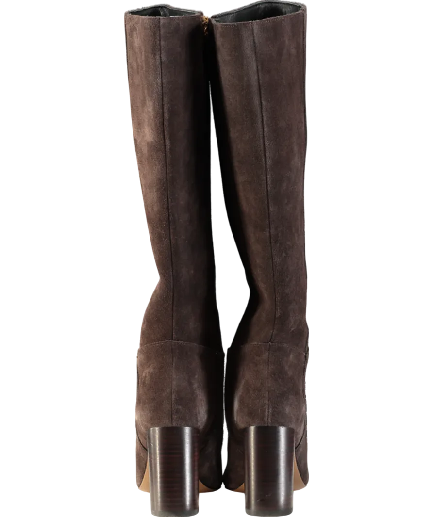 REISS Brown Bianca Block Heeled Knee Boot UK 5 EU 38 
