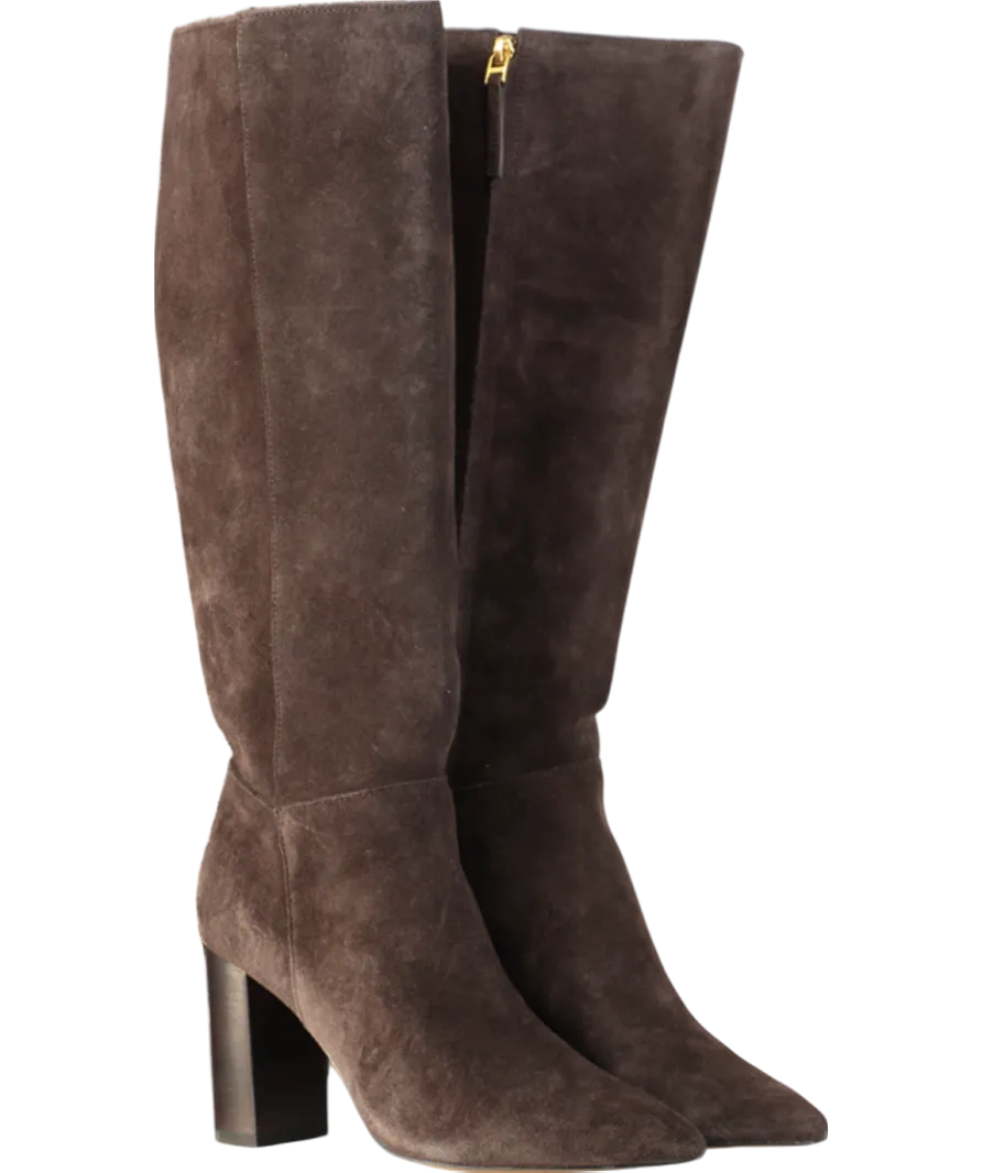 REISS Brown Bianca Block Heeled Knee Boot UK 5 EU 38 