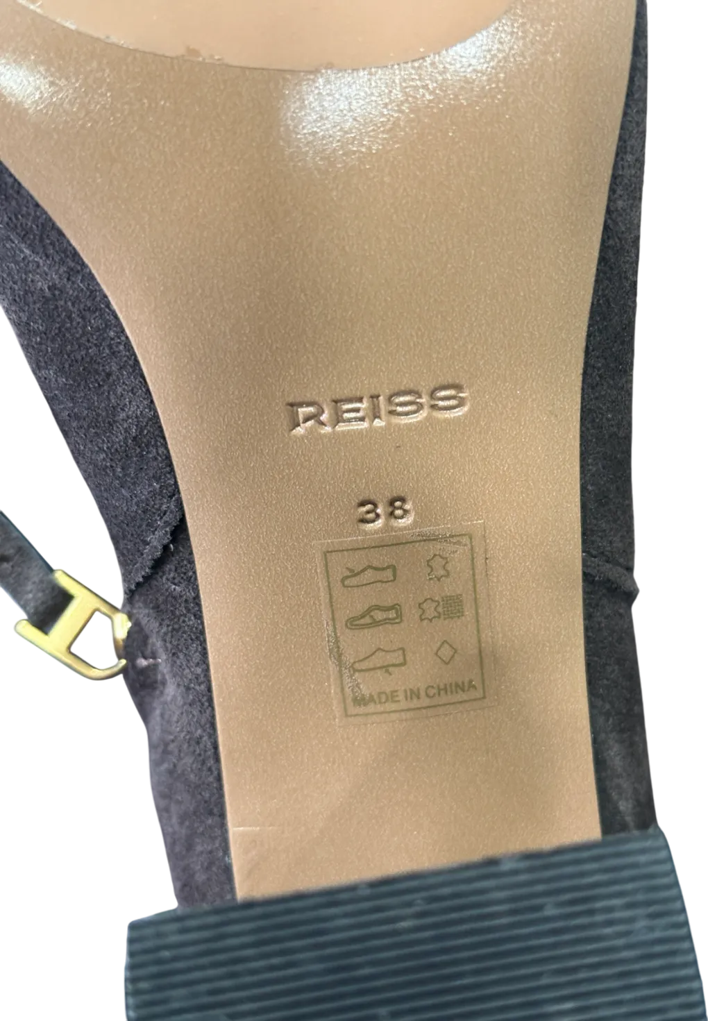 REISS Brown Bianca Block Heeled Knee Boot UK 5 EU 38 