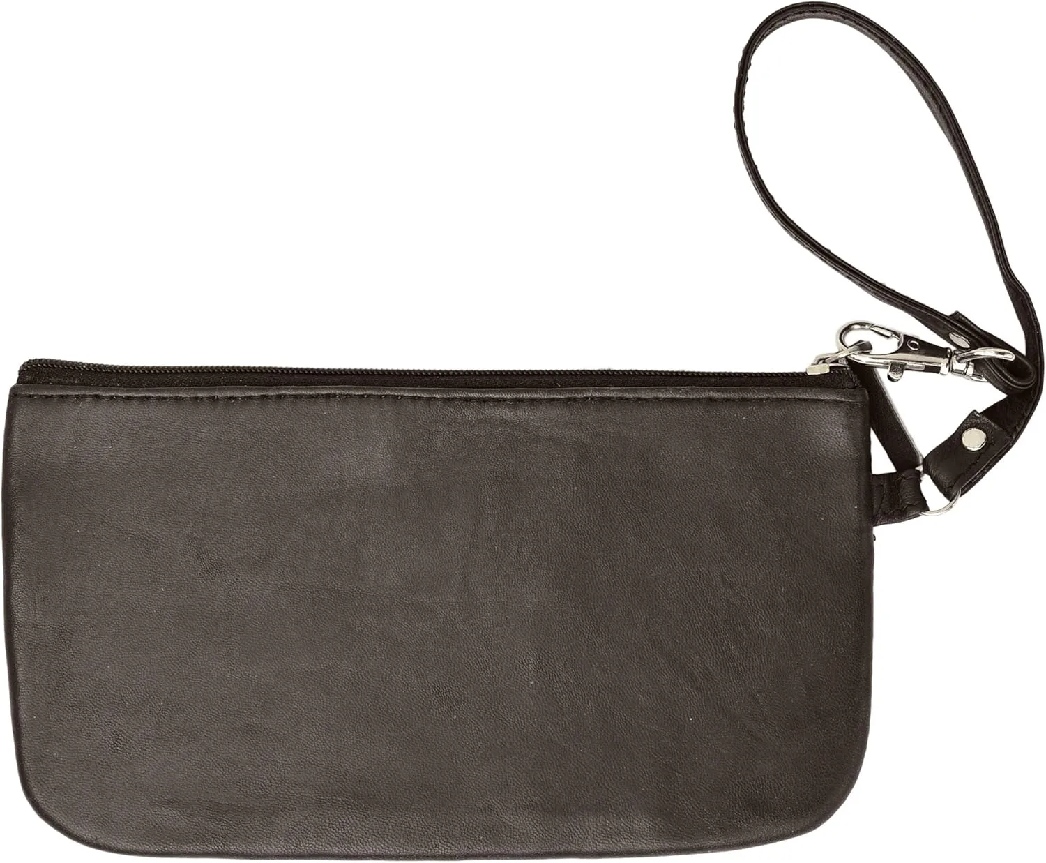 RFID Safe Soft-Sided Premium Leather Zippered Wristlet Wallet.