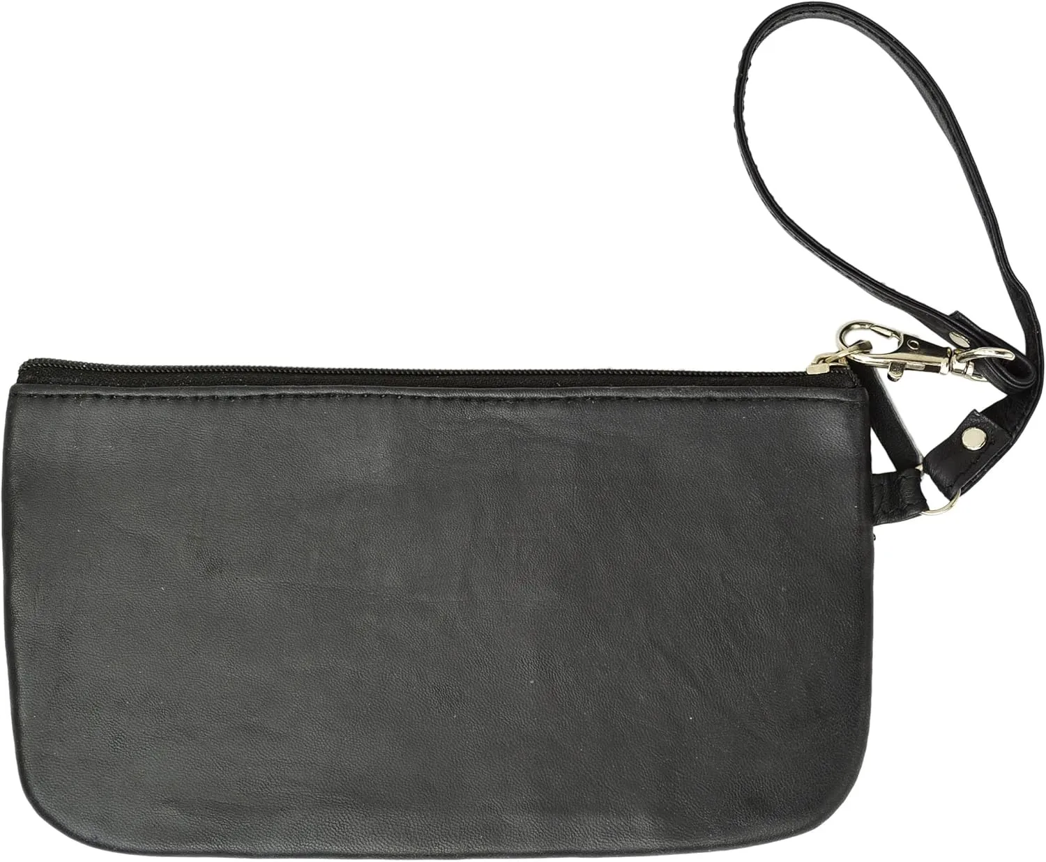 RFID Safe Soft-Sided Premium Leather Zippered Wristlet Wallet.