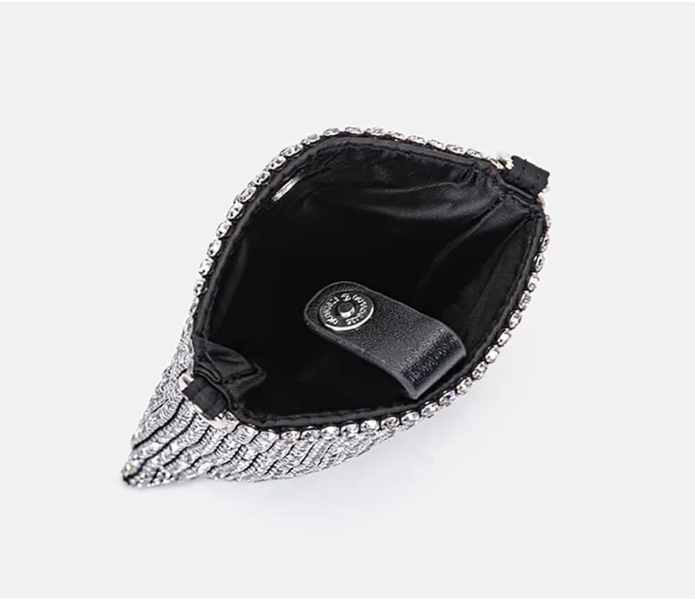 Rhinestone Crossbody Cell Phone Purse Wallet Classic Shoulder Strap Evening Clutch Purses Crystal Party Handbags