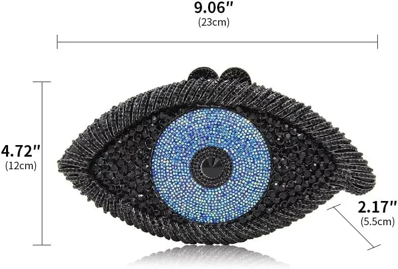 Rhinestone Purses for Women Women's Evening Handbags Unique Purses Bling Purse Money Bags for Party Evil Eye Clutch Black