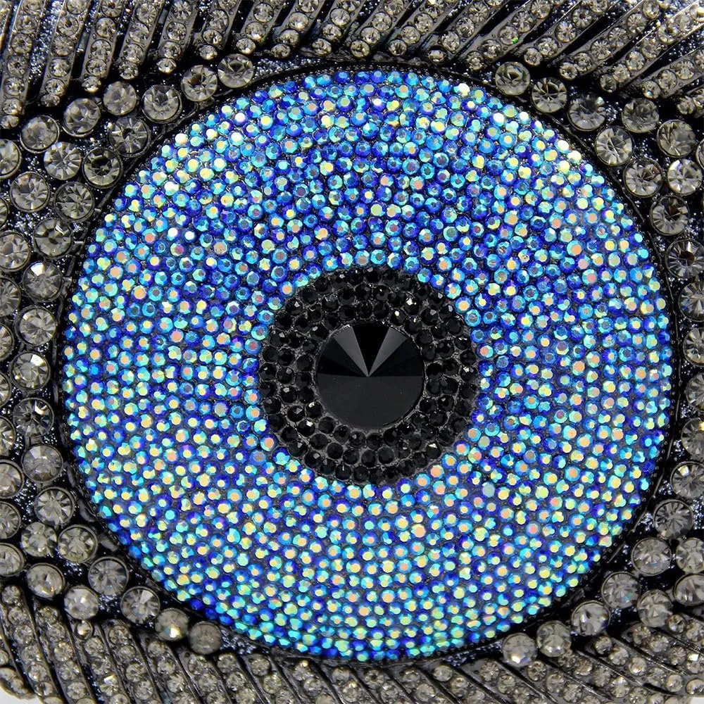 Rhinestone Purses for Women Women's Evening Handbags Unique Purses Bling Purse Money Bags for Party Evil Eye Clutch Black