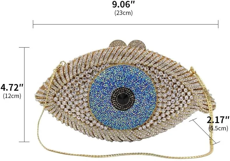 Rhinestone Purses for Women Women's Evening Handbags Unique Purses Bling Purse Money Bags for Party Evil Eye Clutch Gold