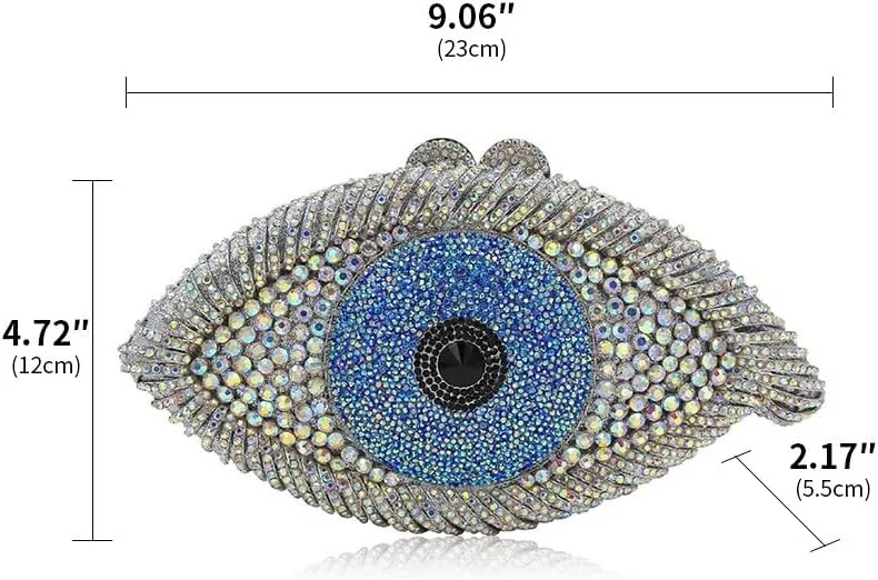 Rhinestone Purses for Women Women's Evening Handbags Unique Purses Bling Purse Money Bags for Party Evil Eye Clutch Silver AB