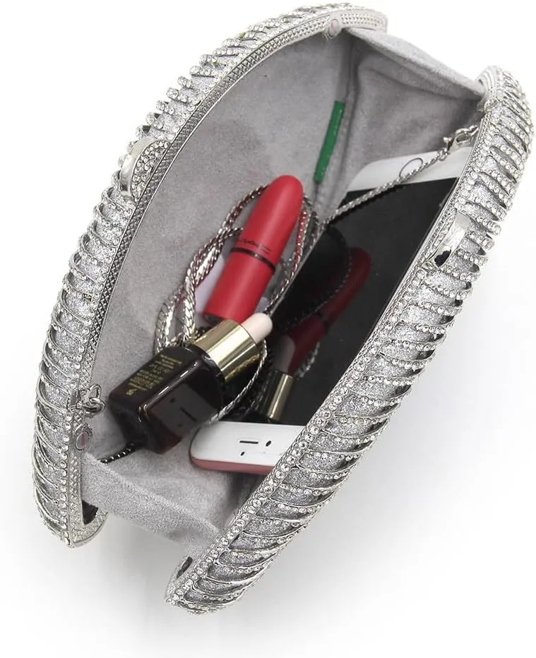 Rhinestone Purses for Women Women's Evening Handbags Unique Purses Bling Purse Money Bags for Party Evil Eye Clutch Silver