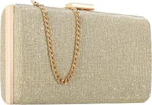 Rucavono Clutch Purses For women, Gold Clutch Purses Evening Handbags Classic Wedding Party Bridal Prom Shoulder Purse 
