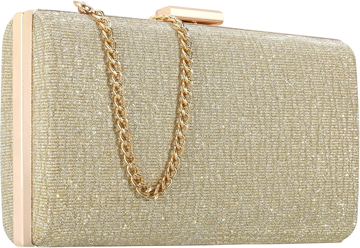 Rucavono Clutch Purses For women, Gold Clutch Purses Evening Handbags Classic Wedding Party Bridal Prom Shoulder Purse 