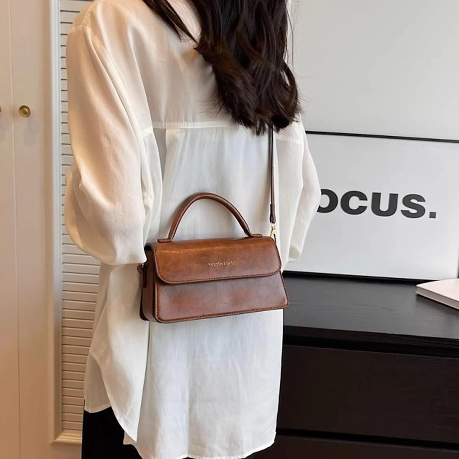 Shoulder Bags Retro Classic Purse Clutch Shoulder Simple HandBag with Zipper Closure Crossbody for Women