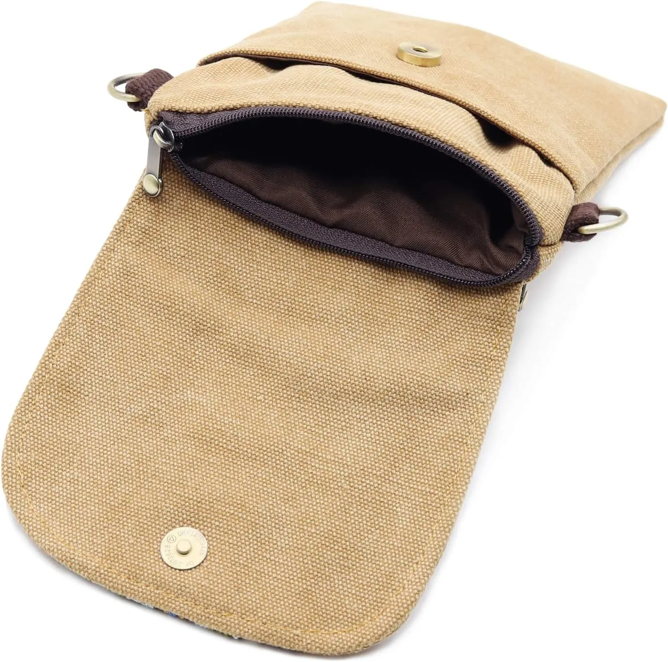 SILKAREA Vintage Embroidered Canvas Flip Small Crossbody Bag Cell Phone Pouch for Women Wristlet Wallet Bag Coin Purse