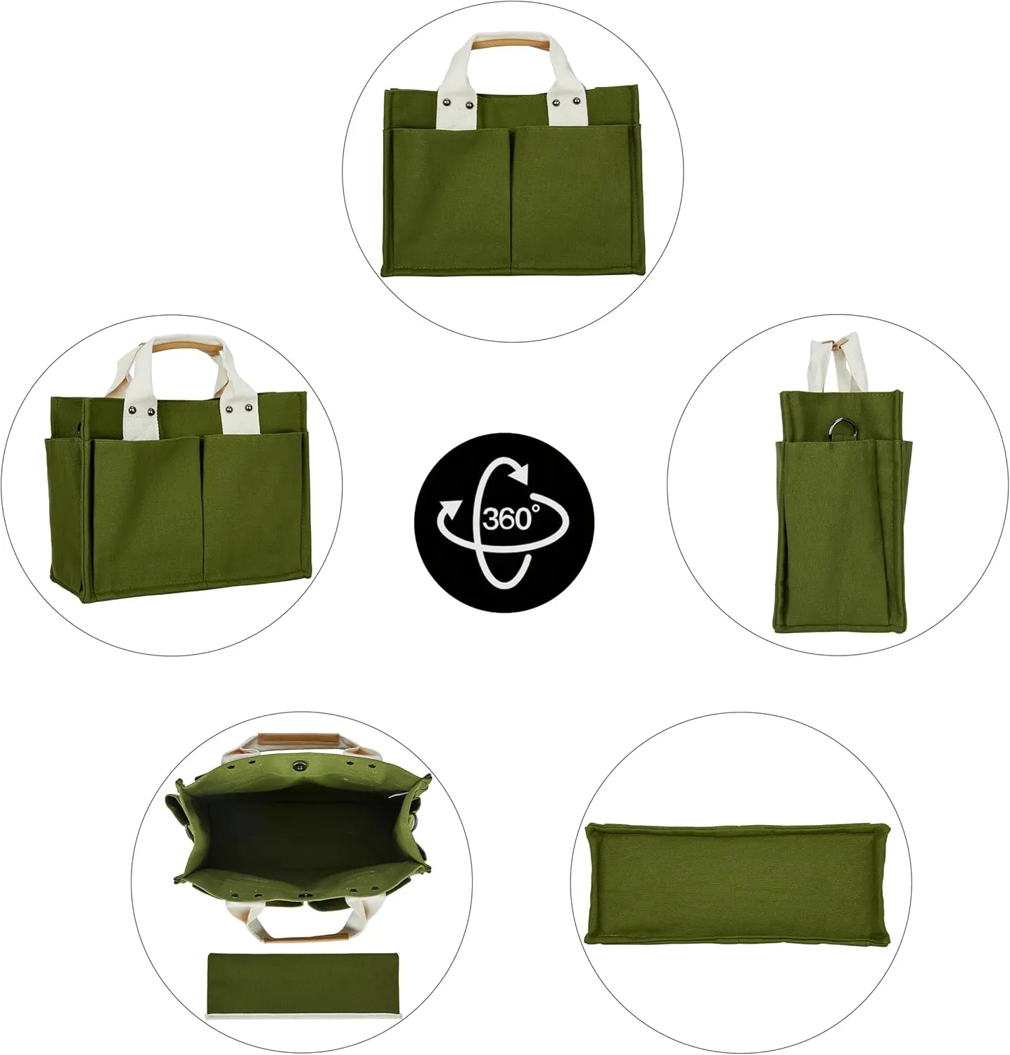 Simple and Fashionable Multi Pocket Canvas Tote Bags for Women
