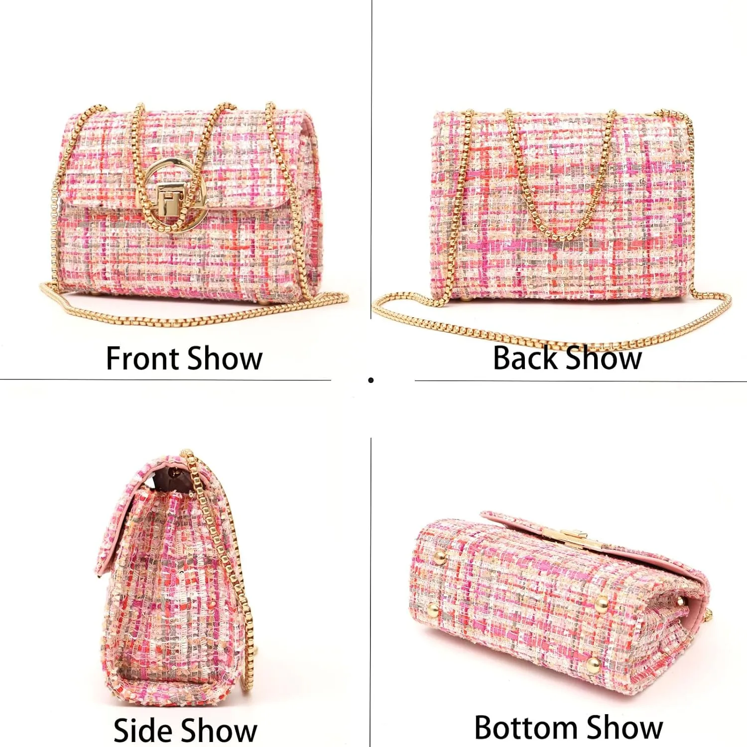 Small Crossbody Bags for Women Leather Shoulder Bag with Chain Trendy Designer Clutch Satchel Ladies Evening Bags