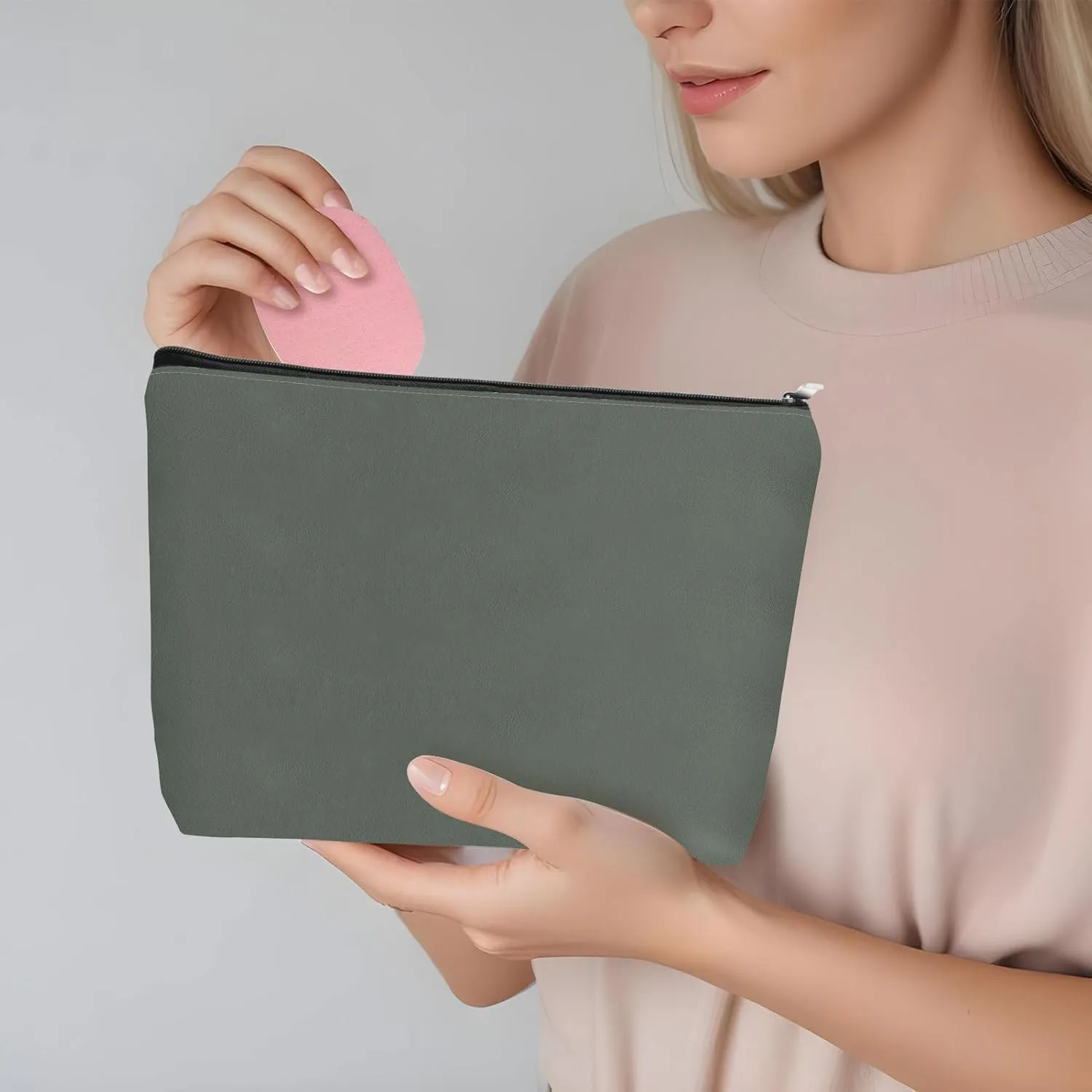 Small Makeup Bag for Purse Zipper Cosmetic Bag Craft Makeup Pouch Mini Travel Cosmetic Bag Portable Versatile Bag Accessories Make Up Organizer 9.8 x 6.7 Inch