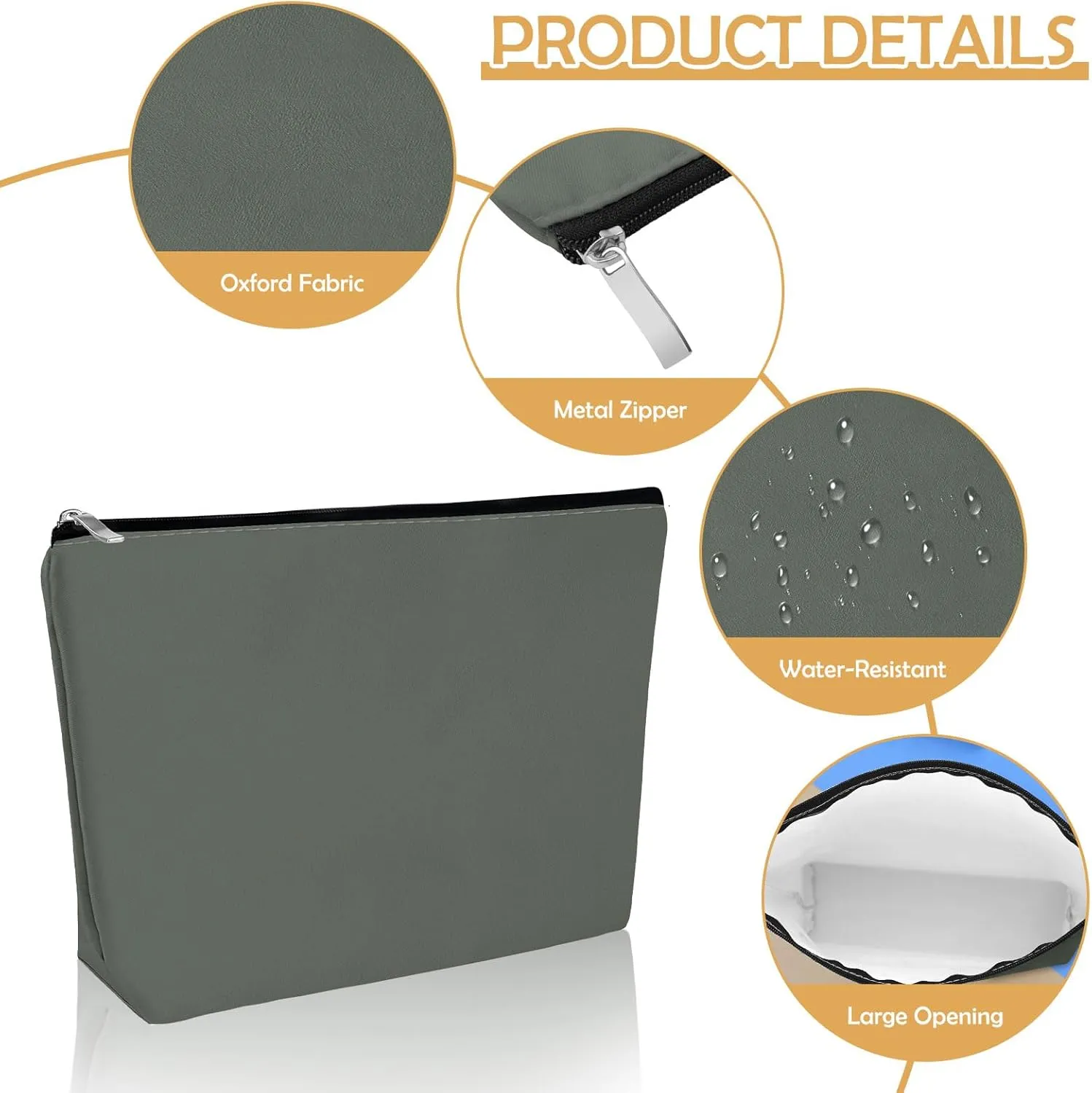 Small Makeup Bag for Purse Zipper Cosmetic Bag Craft Makeup Pouch Mini Travel Cosmetic Bag Portable Versatile Bag Accessories Make Up Organizer 9.8 x 6.7 Inch
