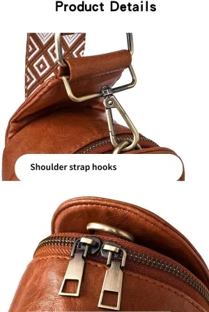 Small Sling Bag for Women Leather Fanny Pack Crossbody Bags Chest Bag for Women (brown)