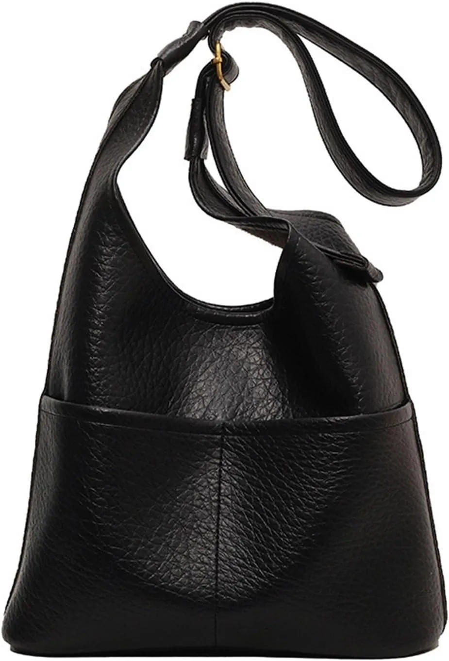 Soft Leather One-shoulder Crossbody Bucket Commuter Bag For Women