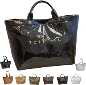 Stellaya Tote Bag Leopard, PVC Letters Plastic Tote Bags, Retro Large Kraft Paper Animal Cheetah Print Handbag