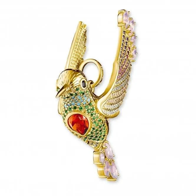 Sterling Silver Gold Plated Colourful Hummingbird Pendant PE875-488-7