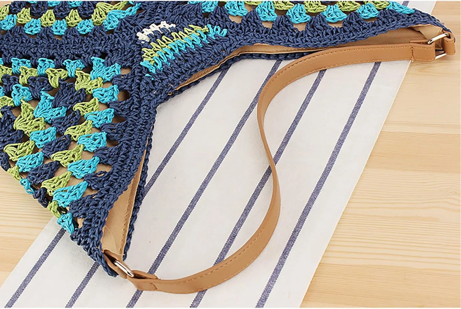 Straw Woven Tote Bag for Summer Fashion Woven Crossbody Bags Shoulder Bags Crochet Handbag Beach Vacation Bag