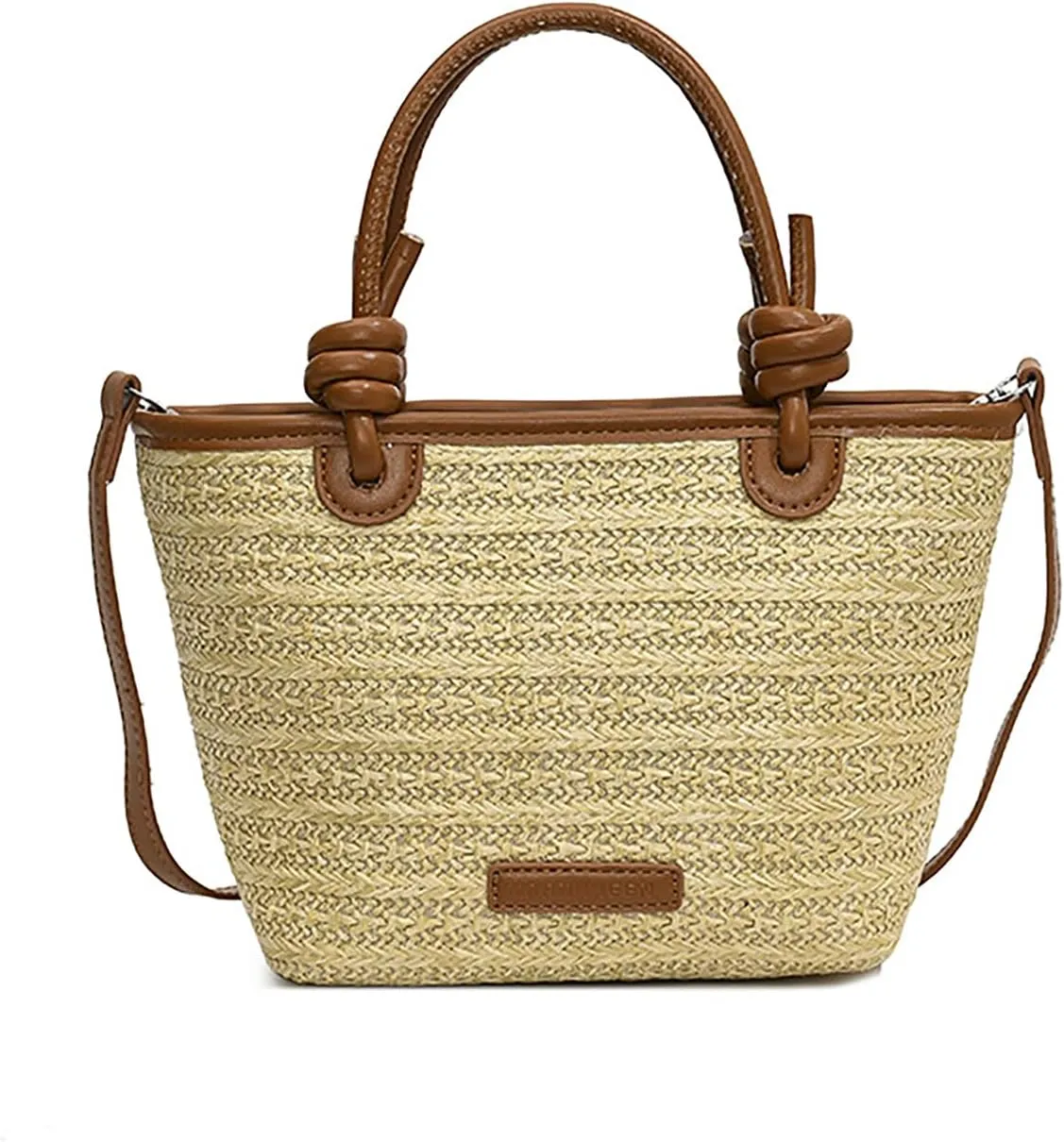 Straw Woven Tote Bag for Summer Woven Crossbody Bags Shoulder Bags Crochet Handbag Dense Woven Bag