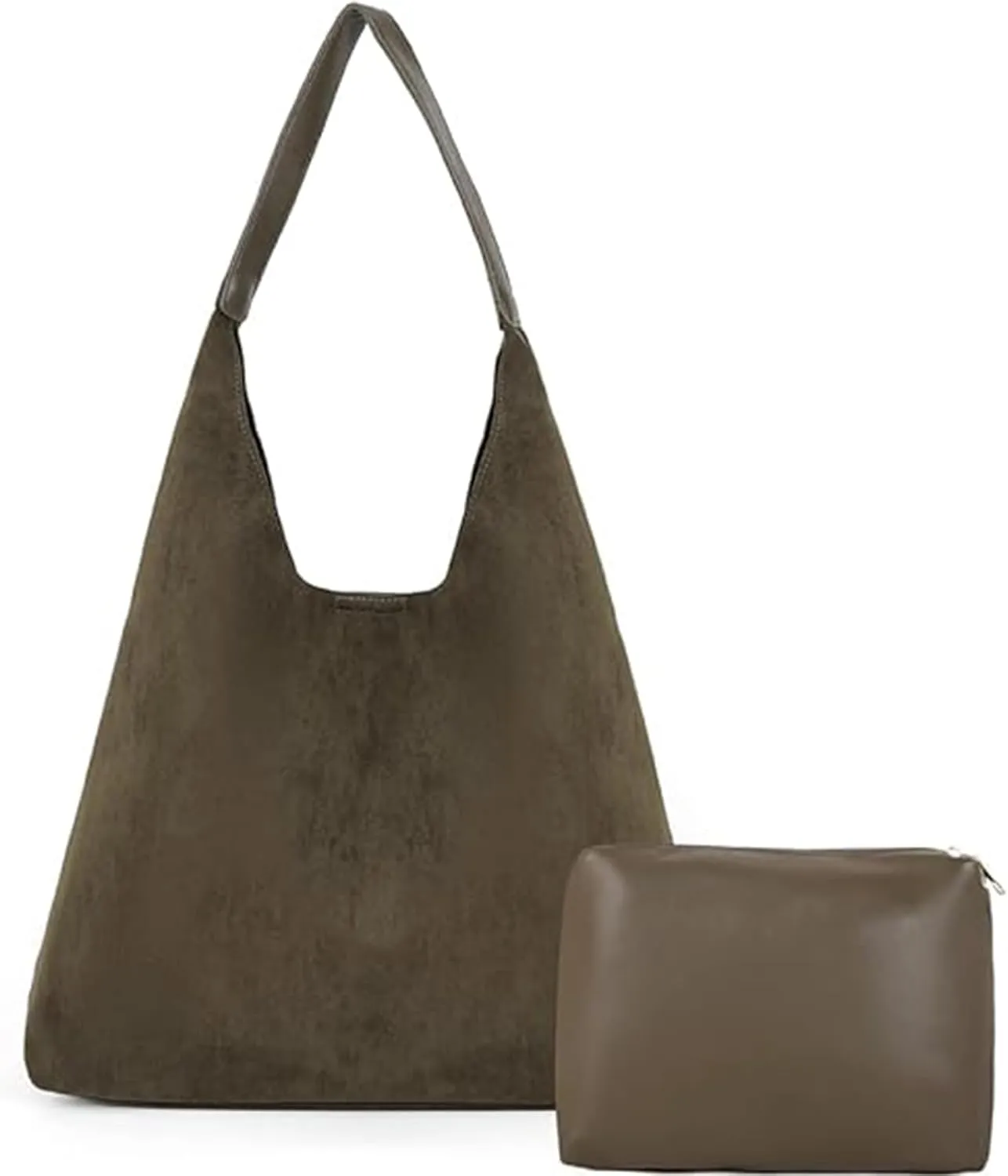 Suede Bag for Women - Brown Handbag Tote Hobo Purse